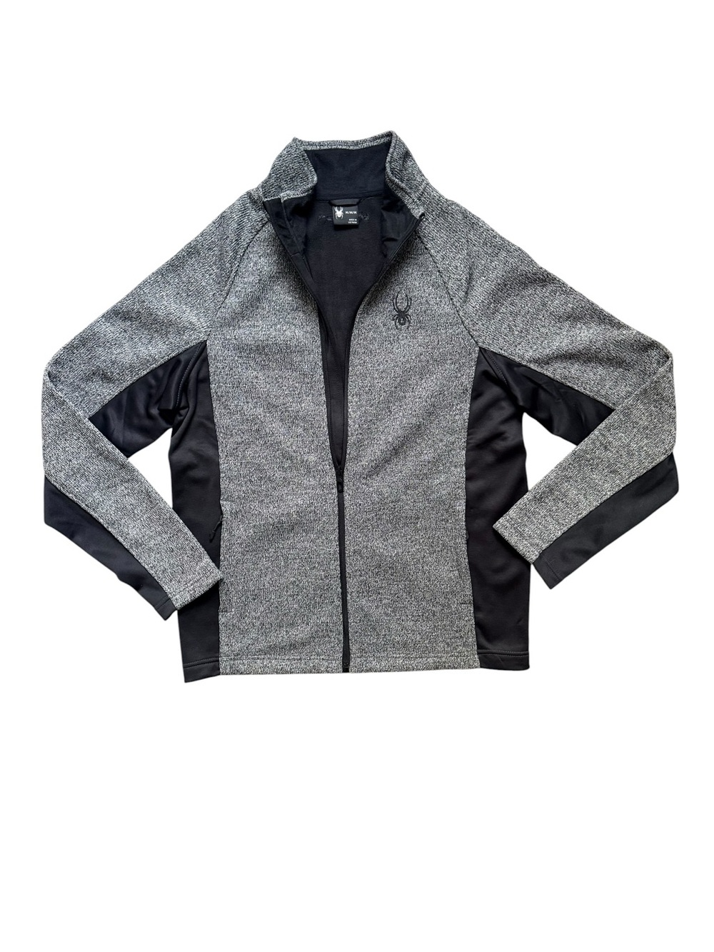 Spyder Women’s Gray Black Full Zip Performance Fleece Jacket Medium - Picture 2 of 15